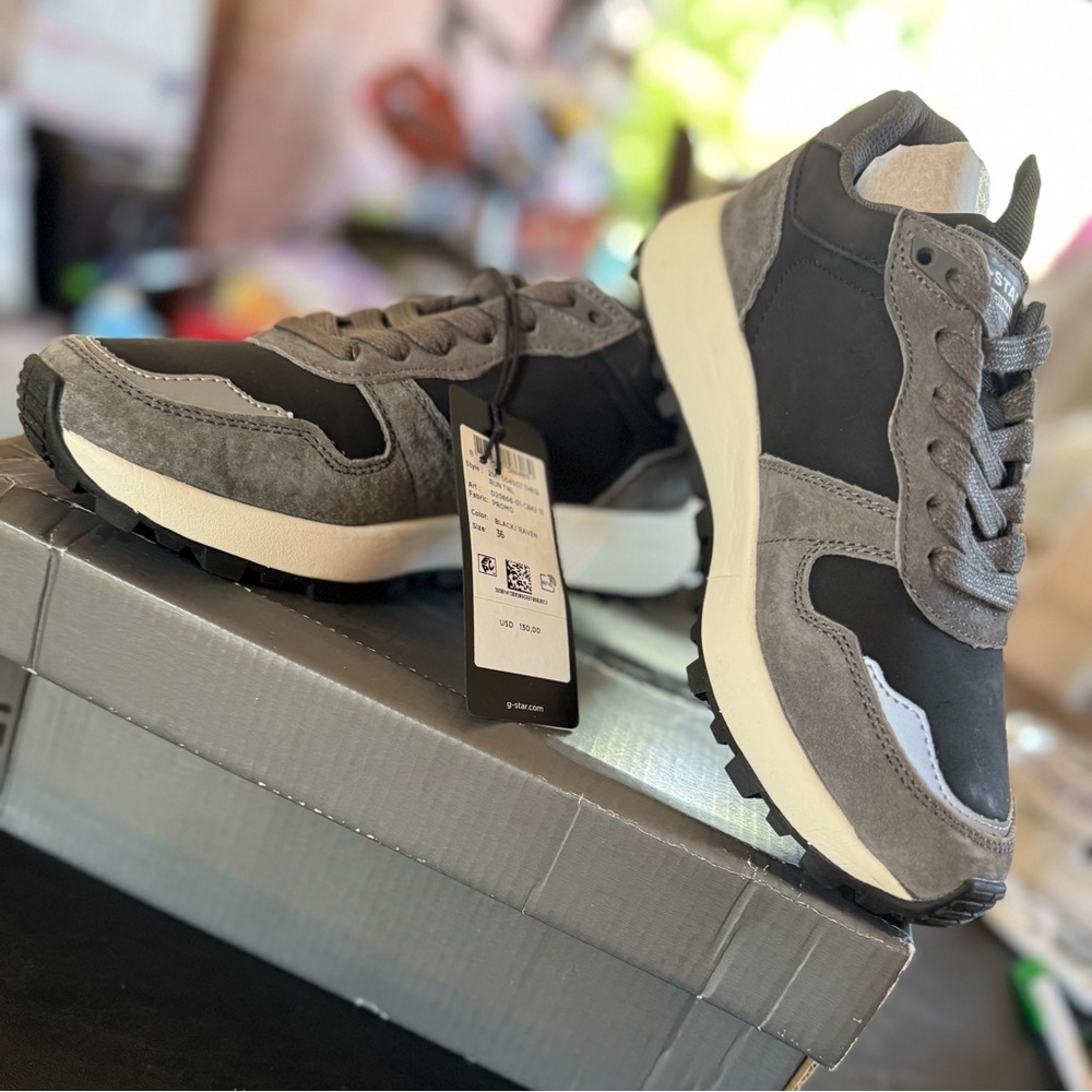 G-Star Black and Gray Leather and Suede Women's Sneakers